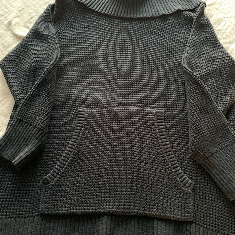 Michael Kors Black Cowl Neck Sweater with front pockets